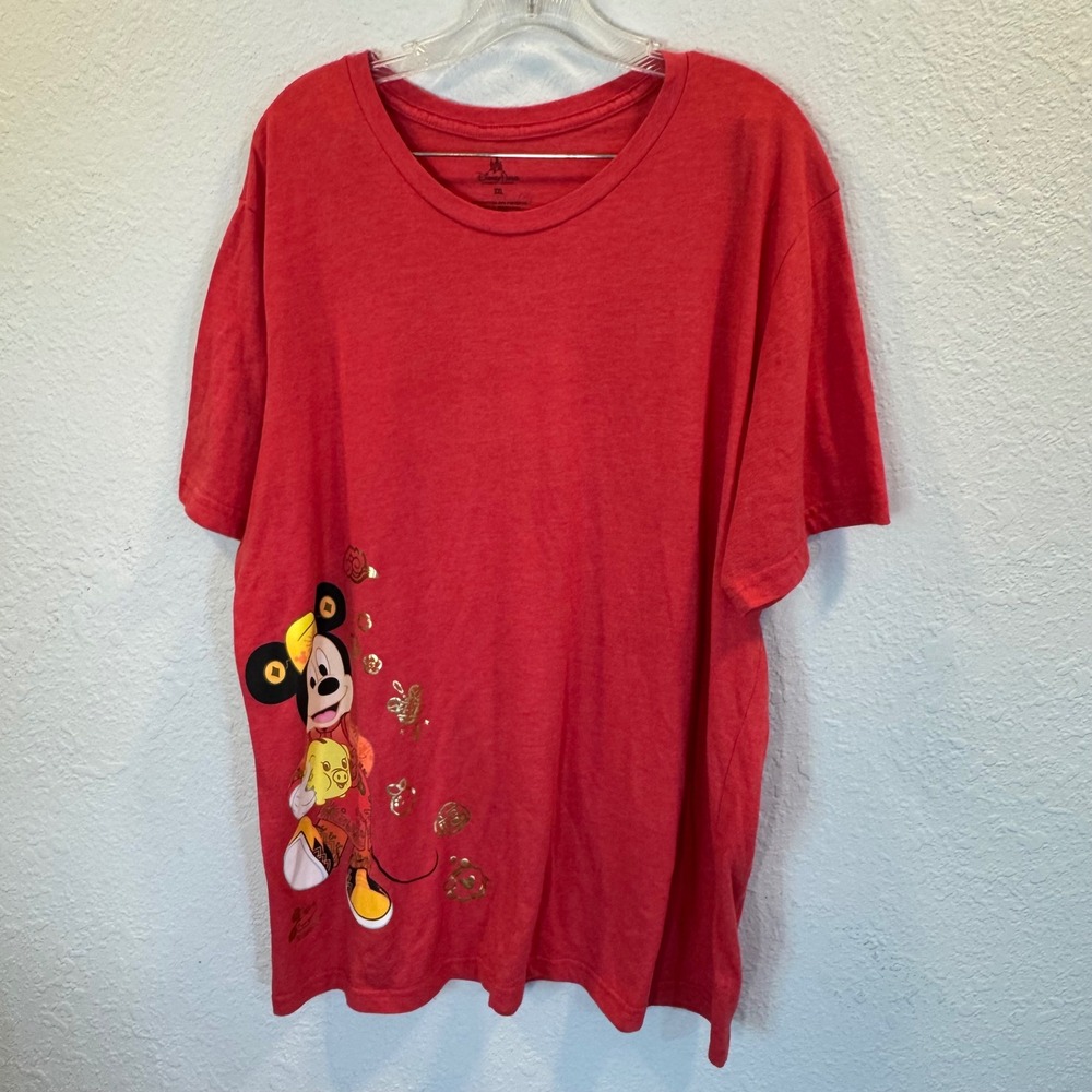 Disney Parks Mickey Mouse Lunar New Year 2019 Year of the Pig Red T-Shirt XXL